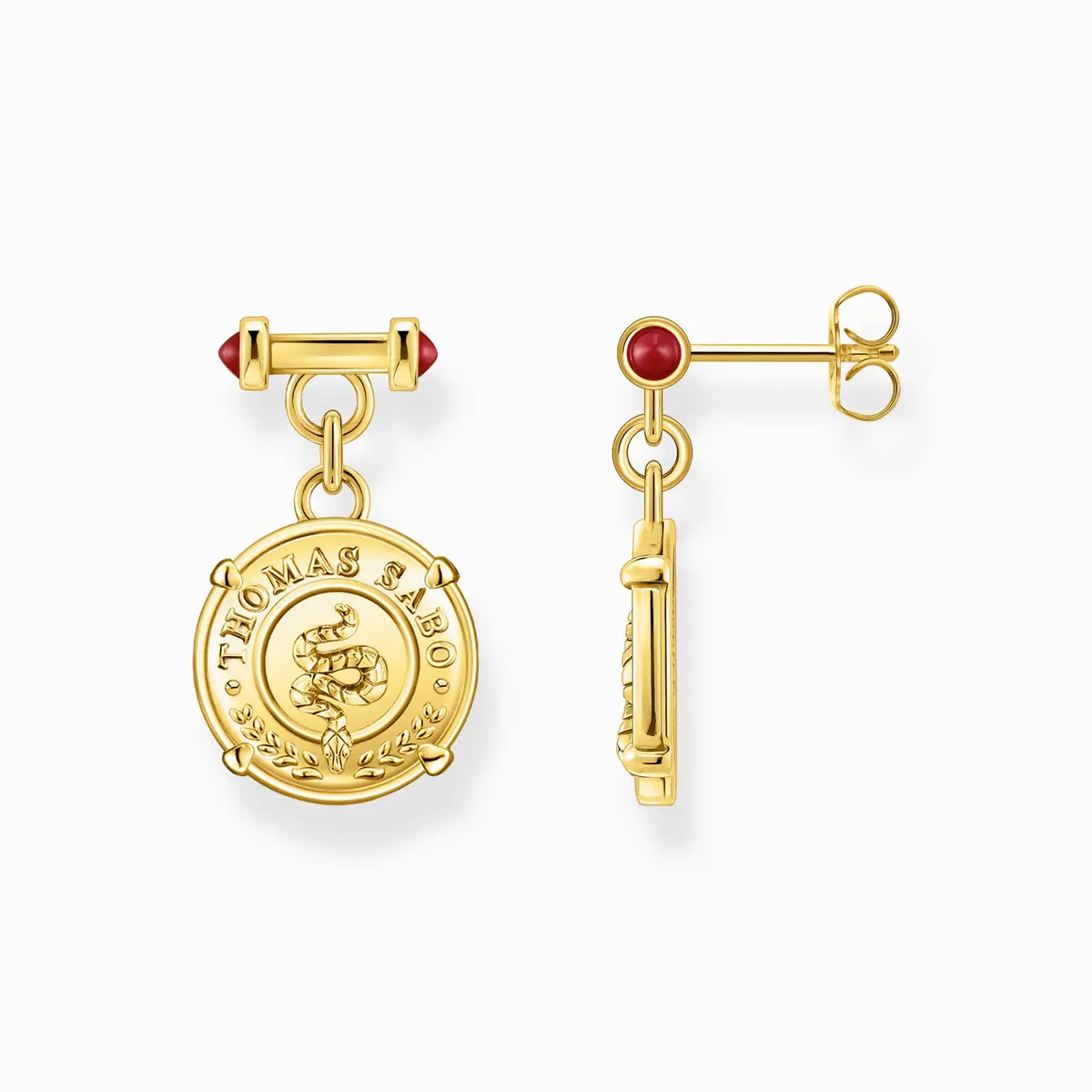 Boucles d'oreilles avec médaille plaqué or