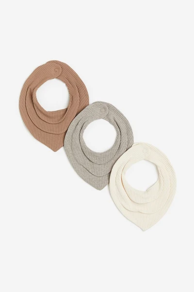 Lot de 3 foulards triangulaires côtelés