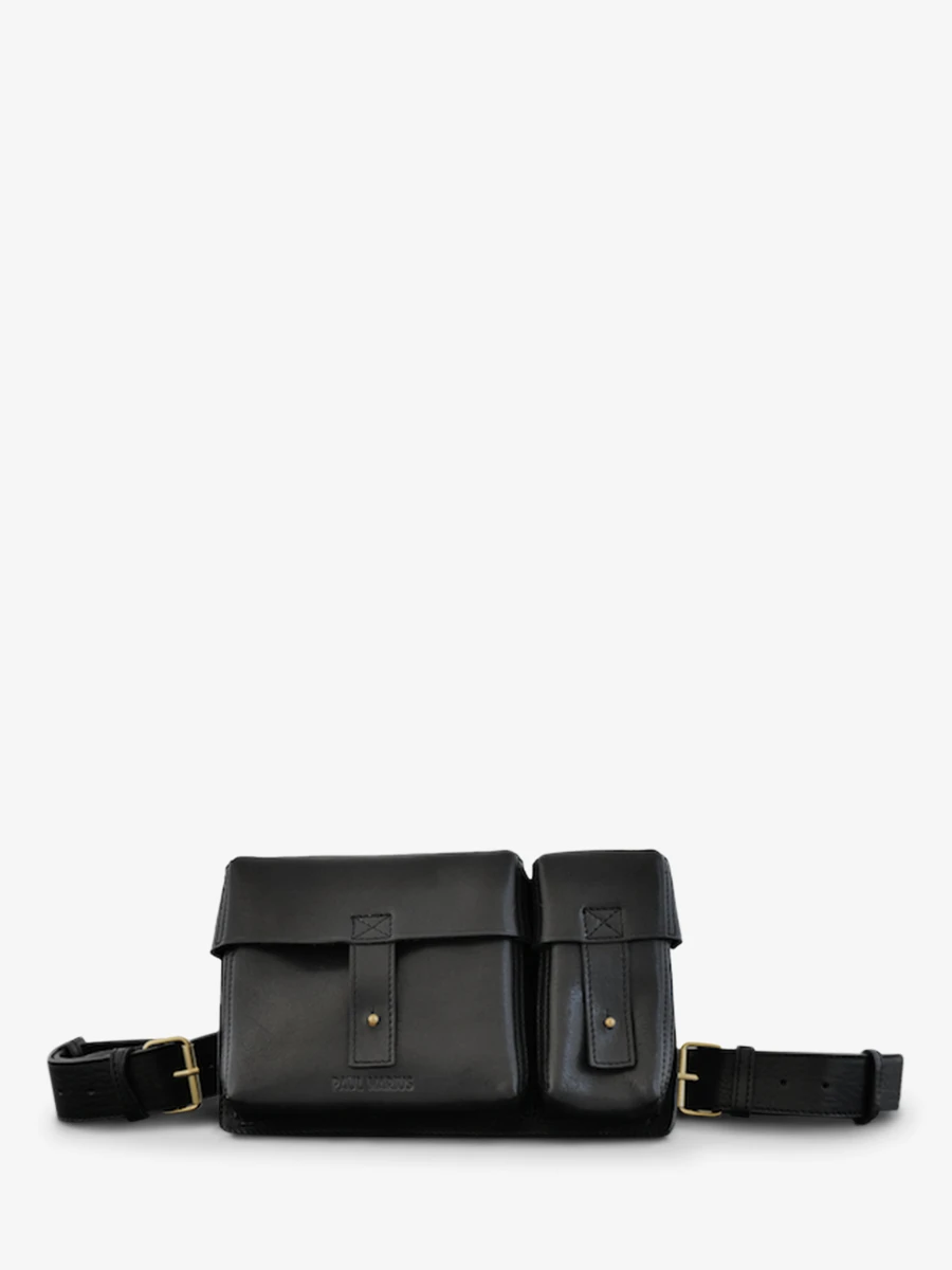 LaCartouchière Noir Huilé - sac bandoulière cuir femme Noir | PAUL MARIUS