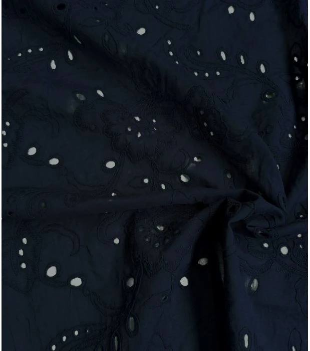 Broderie anglaise Jasmin - Navy