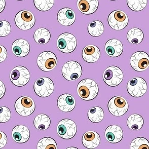 crazy eyes - halloween purple Fabric | Spoonflower