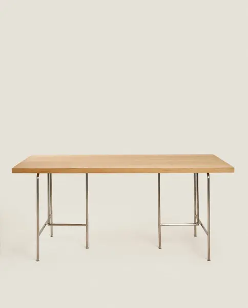 WOOD AND METAL OFFICE DESK