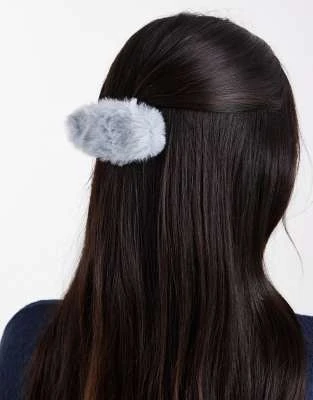 ASOS DESIGN - Barrette à cheveux longue et duveteuse - Bleu