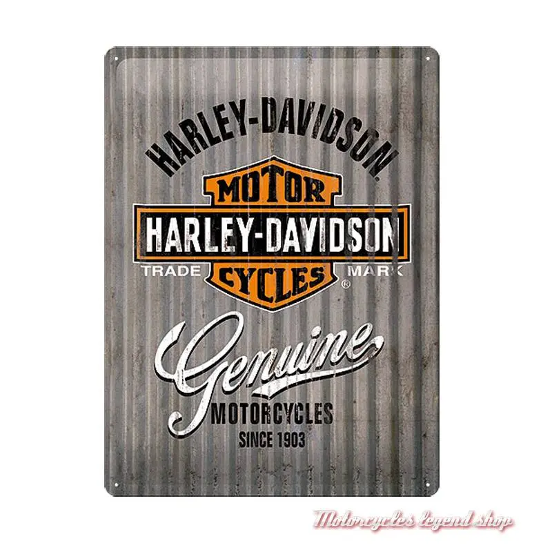 Plaque métal Genuine Harley-Davidson - Motorcycles Legend shop