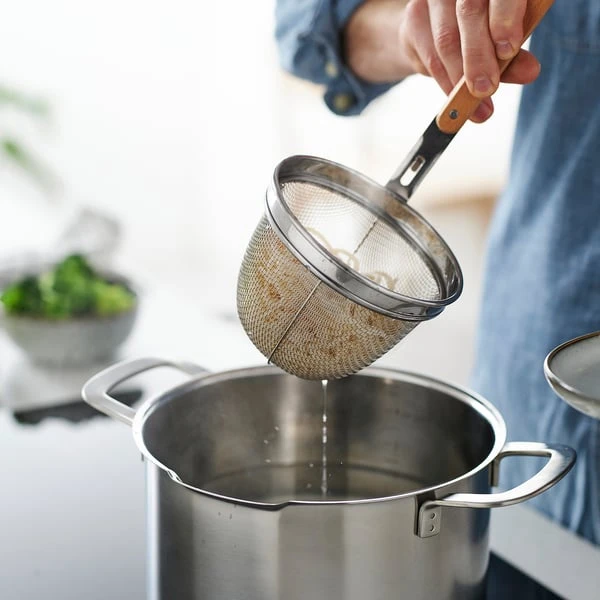 VARDAGEN Passoire à pâtes - acier inoxydable/hêtre 30 cm