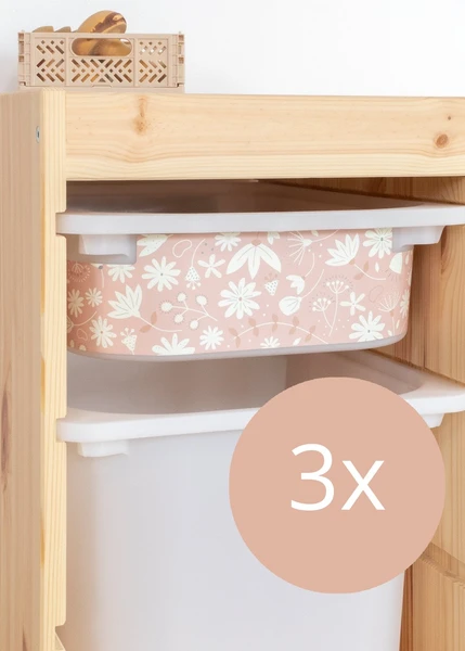 Film adhésif pour l'étagère IKEA TROFAST motif floral rose Ikea Hack IKEA TROFAST boîtes autocollantes