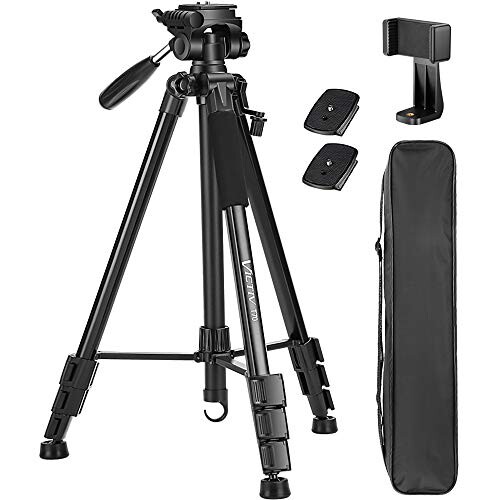 Victiv 182 cm Trépied pour Appareil Photo, Trépied de Voyage en Aluminium Ultraportable avec Aupport pour Téléphone Portable Convient pour YouTuber, vlogger et Appel Vidéo