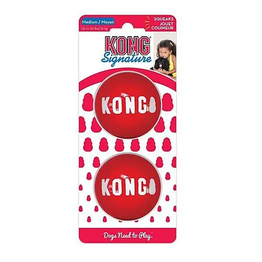 KONG - Jouets 2 Balles Signature Ball pour Chien - M