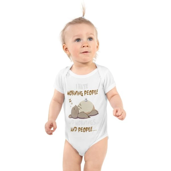 Totoro I Hate Morning People Baby Onesie Infant Bodysuit - Ghibli Merch Store - Official Studio Ghibli Merchandise