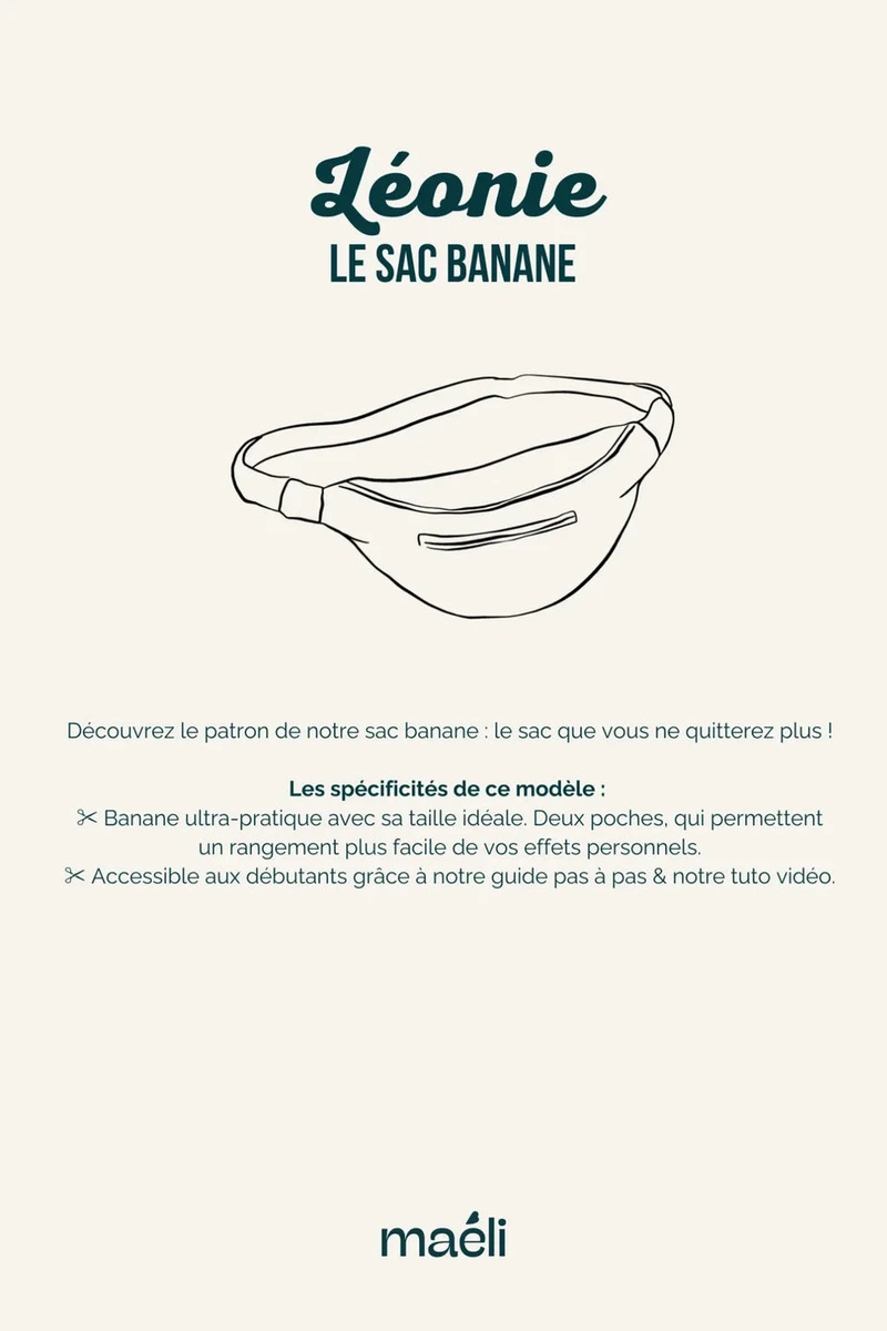 Patron Le sac banane, Léonie - PDF