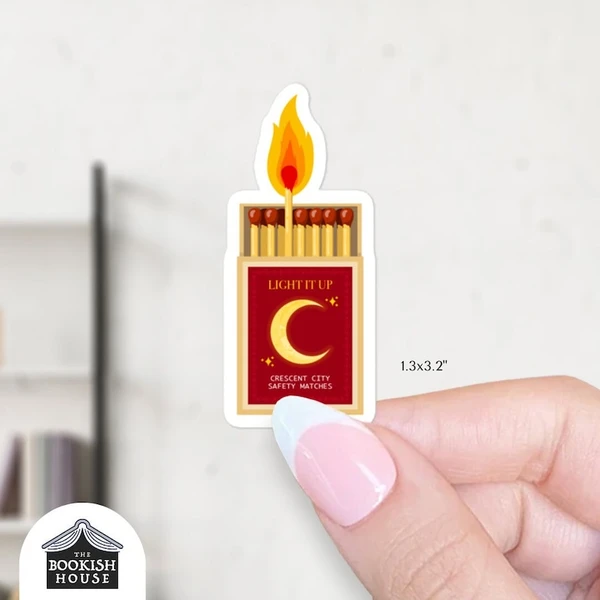 Sticker Light it Up Matchbox CRESCENT CITY, Sarah J Maas, Sticker livresques, Stickers Kindle, Light it Up, House of Sky and Breath