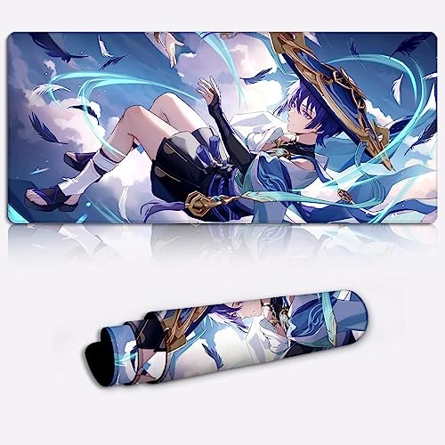 DEHUA Tapis de Souris de Jeu Genshin Impact XL Wanderer Tapis de Souris Personnage de Jeu Grande Souris de Jeu (13.77x23.6X0.15)