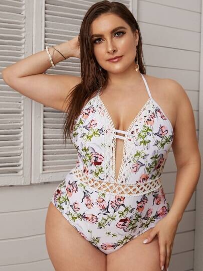 Maillot de bain une pièce à imprimé floral