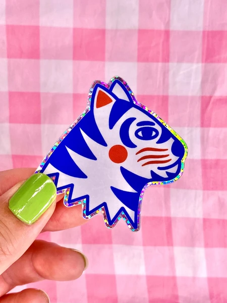 Sticker tigre holographique