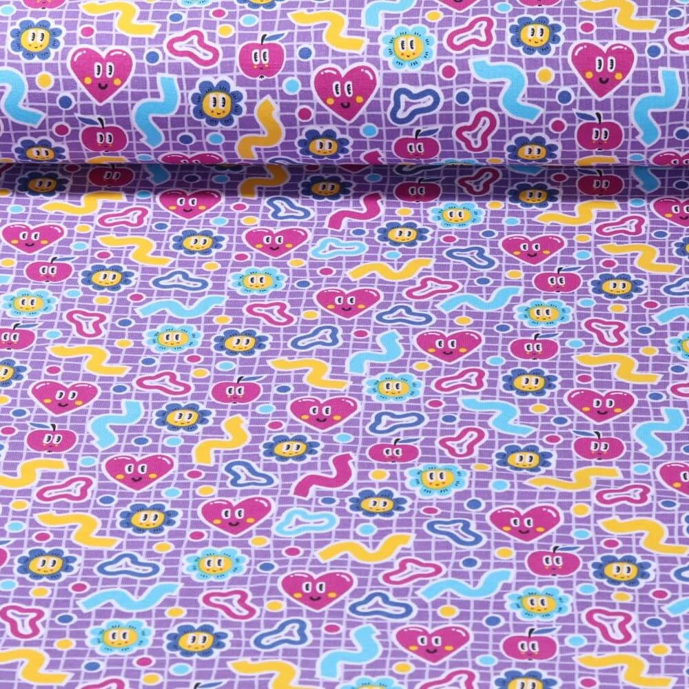 Jersey - Visages de cœur Lilas