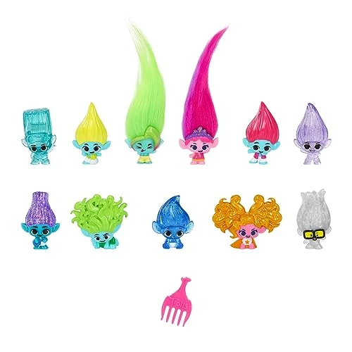 Les Trolls 3 DreamWorks - Coffret Concert Brozone et CIE de 11 Figurines Mineez de 4 cm à Collectionner. Contient Les Membres de Brozone et Leurs Amis, Ainsi Qu’Un Accessoire.