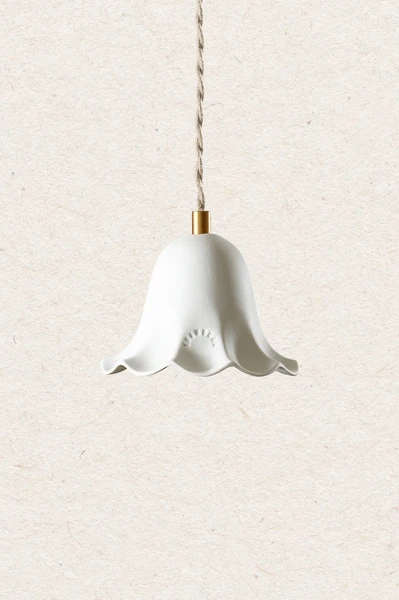 LILI - Porcelaine Biscuit - Suspension en applique - Potence laiton vieilli