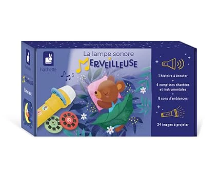 Janod - Lampe Sonore Merveilleuse - Bonne Nuit - Conteuse d'Histoire Enfant - Lampe Enfant Disponible en 4 Univers - Boite à Histoire pour Enfant Evolutive - Activité Enfant 3 Ans et +