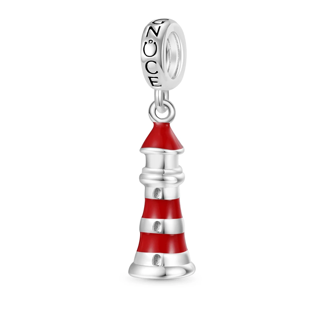 Gnoce Red Lighthouse Pendant Dangle Charm - Gnoce.com