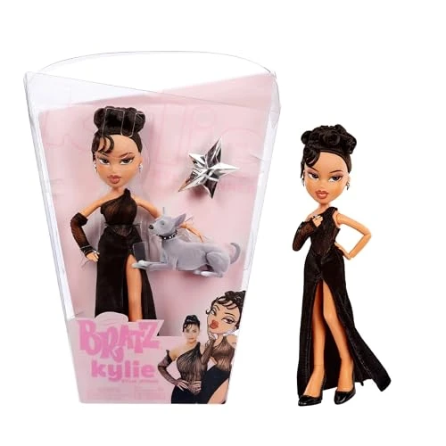 Bratz x Kylie Jenner - Poupée Mannequin Night - Poupée de Collection avec Robe de Soirée, Chien et Poster - pour Les Enfants et Les Collectionneurs de Plus de 6 Ans
