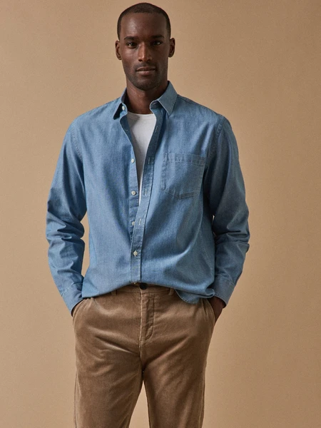 Chemise Regular Fit homme en chambray