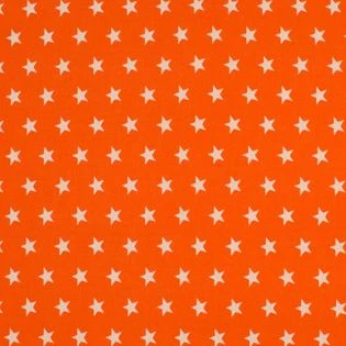 Tissus coton étoiles - Orange et blanc | Rascol