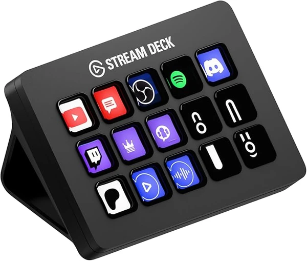 Elgato Stream Deck MK.2 – Contrôleur de studio, 15 touches macro, déclenchement d’actions dans les applications et les logiciels comme OBS, Twitch, ​YouTube et d’autres, compatible Mac et PC