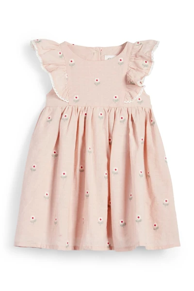 Robe pour bébé - à fleurs - texturé