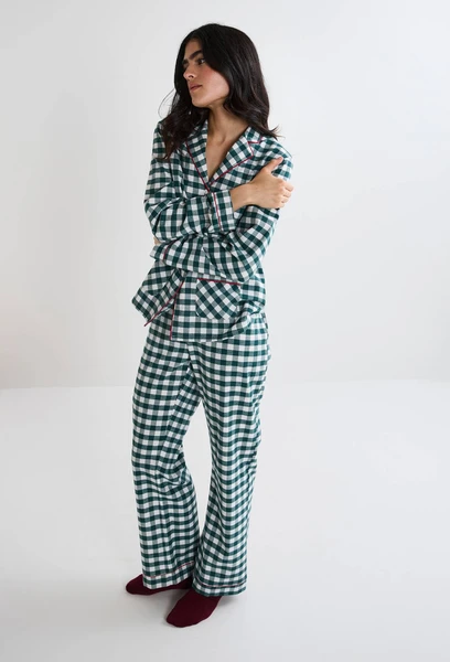 Pyjama en flanelle de coton BIO à carreaux vichy