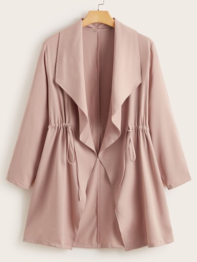 Manteau unicolore avec cordon