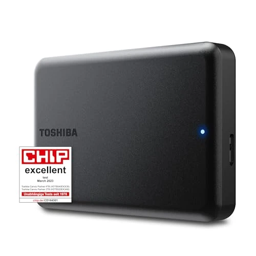 Toshiba Canvio Partner 4TB Portable 2.5'' External Hard Drive, USB 3.2, Compatible Mac &amp; Windows. Xbox, PS4, PS5 (HDTB540EK3CB)