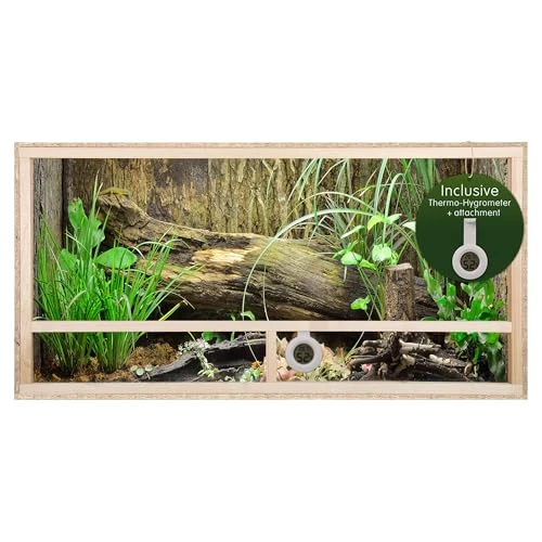 Grand vivarium/terrarium en bois d'intérieur pour reptile, enchâssable pour la ventilation des serpents et lézards, beige, 120x60x60cm - Side Vent