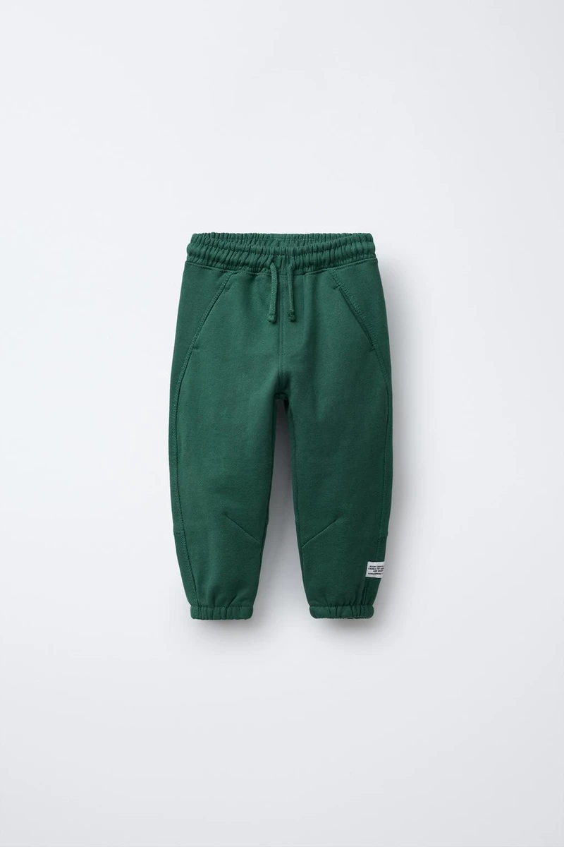 PANTALON EN MOLLETON AVEC ÉTIQUETTE