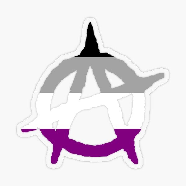 Asexual Pride Anarchy Symbol | Sticker