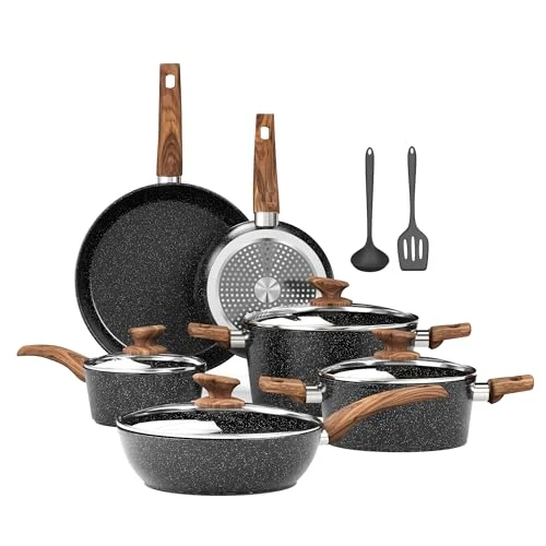 Kitchen Academy Batterie de Cuisine Induction 12 Pièces Antiadhésives