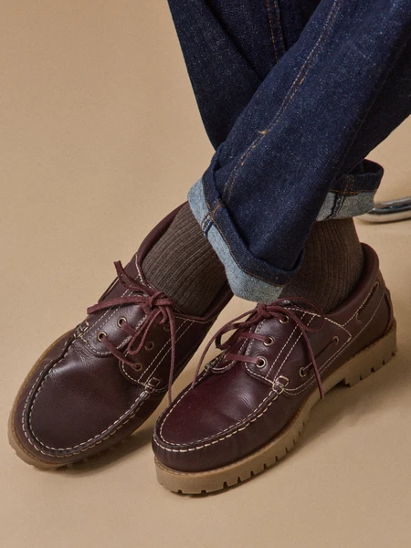 Chaussures bateau cuir homme