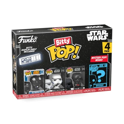 Funko Bitty Pop! Star Wars - Darth Vader™, TIE Fighter Pilot™, Stormtrooper™ et Une Mini-Figurine Mystère en Surprise - 2.2 Cm - Dark Vador Collectionnable - Étagère Empilable Incluse