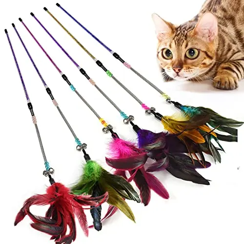 Jouets pour Chat avec Plumes et Baguette