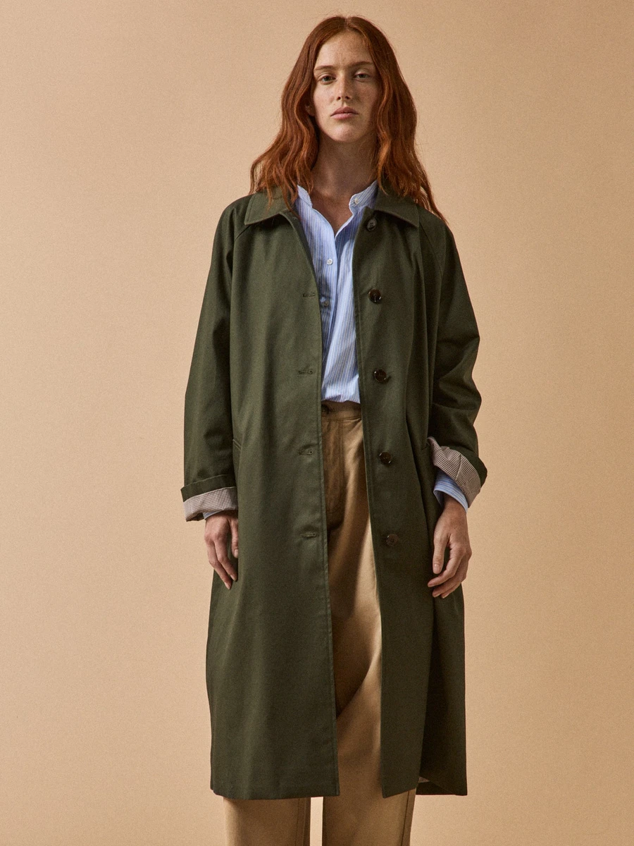 Trench droit coton femme