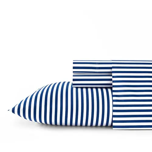 Marimekko - Draps pour lit Double, Parure de lit en Percale de Coton, décoration d'intérieur Gracieuse et fraîche (Bleu AJO, lit Double)
