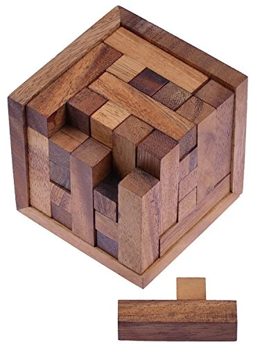LOGOPLAY Packcube 125 - Puzzle 3D - Jeu de réflexion - Jeu d'énigmes - Jeu de Patience - Jeu de logique dans Un Cadre en Bois