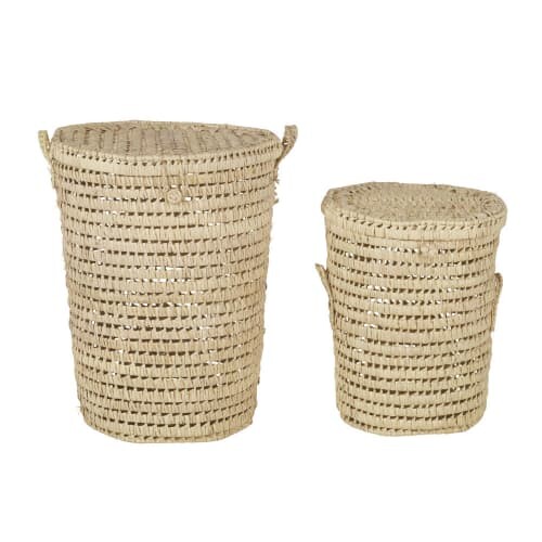 Paniers en fibre de palmier tressée main  (x2) INES | Maisons du Monde