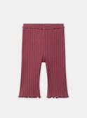 Legging rose framboise à finitions laitues Bébé Fille