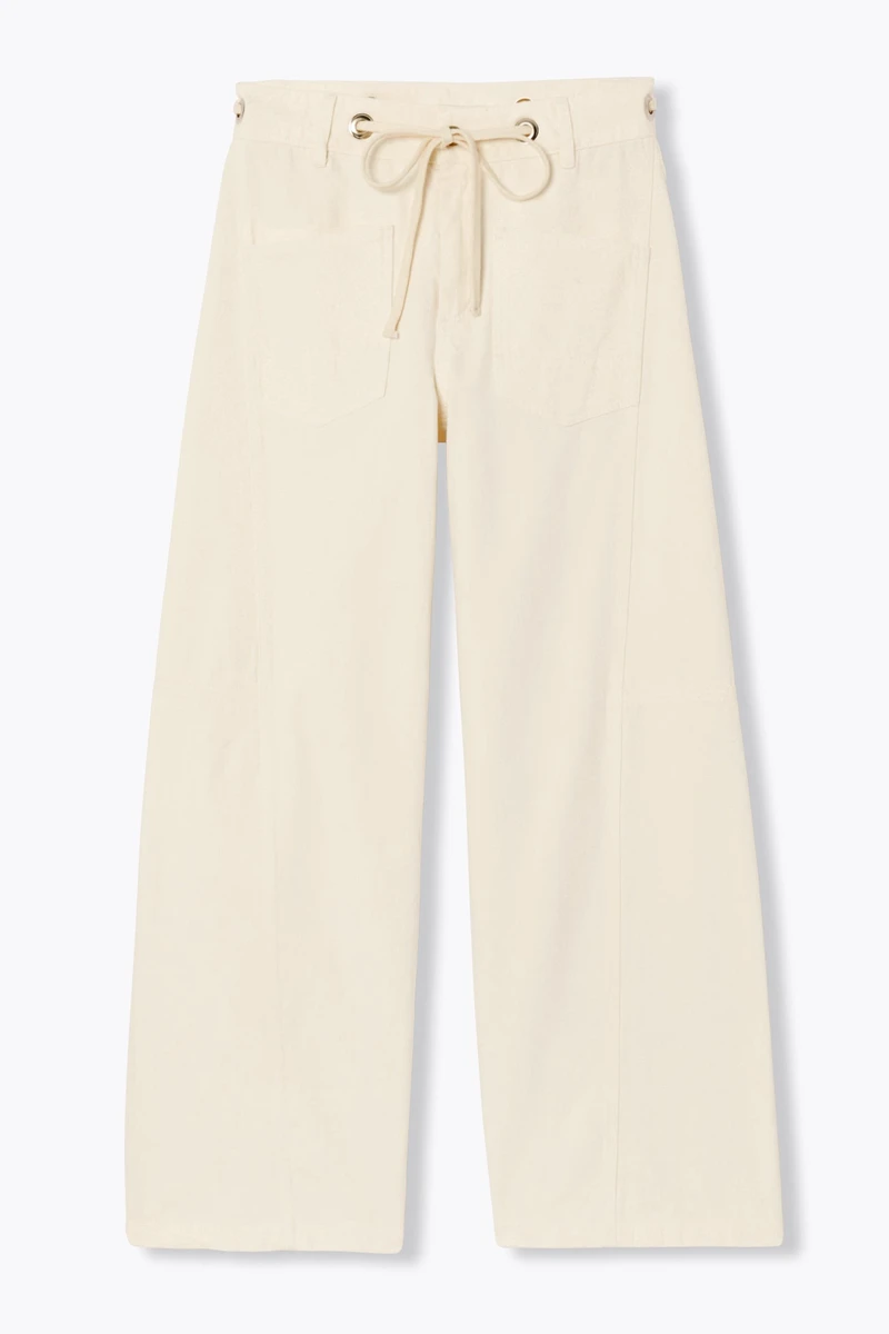 Pantalon large à oeillets