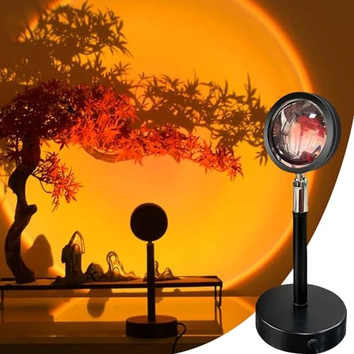Lampe Coucher De Soleil,Sunset Projection LED Light,Lampe Projection,Lampe coucher de soleil, Alimenté par USB, pour décoration de la salle de fond de votre propre média
