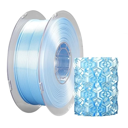 PLA Silk Filament 1,75mm kexcelled, Surface en Soie, Brillance soyeuse, High Tenacity, Upgrade 3D Printing Filament, Précision Dimensionnelle +/- 0,03mm, Bobine de 1kg (2,2lbs), Bleu