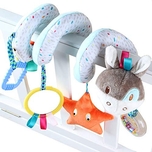 Jouets pour poussettes,jouets suspendus d'ornement de berceau de landau,  jouet en spirale de poussette de lit de bébé - Rose