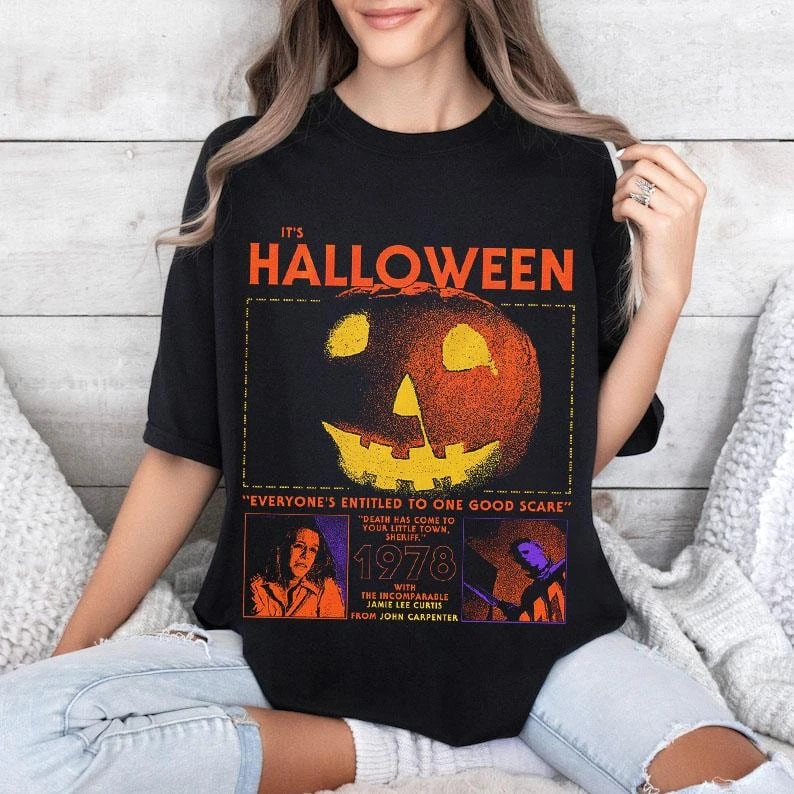 Halloween 1978 Michael Myers T-shirt, Horror Movie Retro 90s Sweatshirt, Pumpkin Hoodies, Spooky Shirt, Gift for Slasher Fan