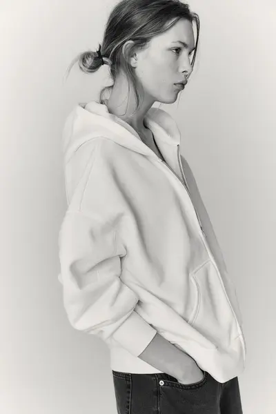 Veste oversize zippée avec capuche