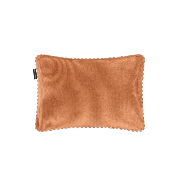 Coussin Double Face 50X35 En Velours Côtelé - Orange/Marine